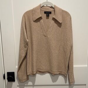 Tahari Camel V-Neck Sweater